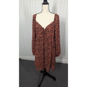 Nasty Gal Dress Womens 14 Black Red Witchy Babydoll Whimsygoth Grunge Gothic